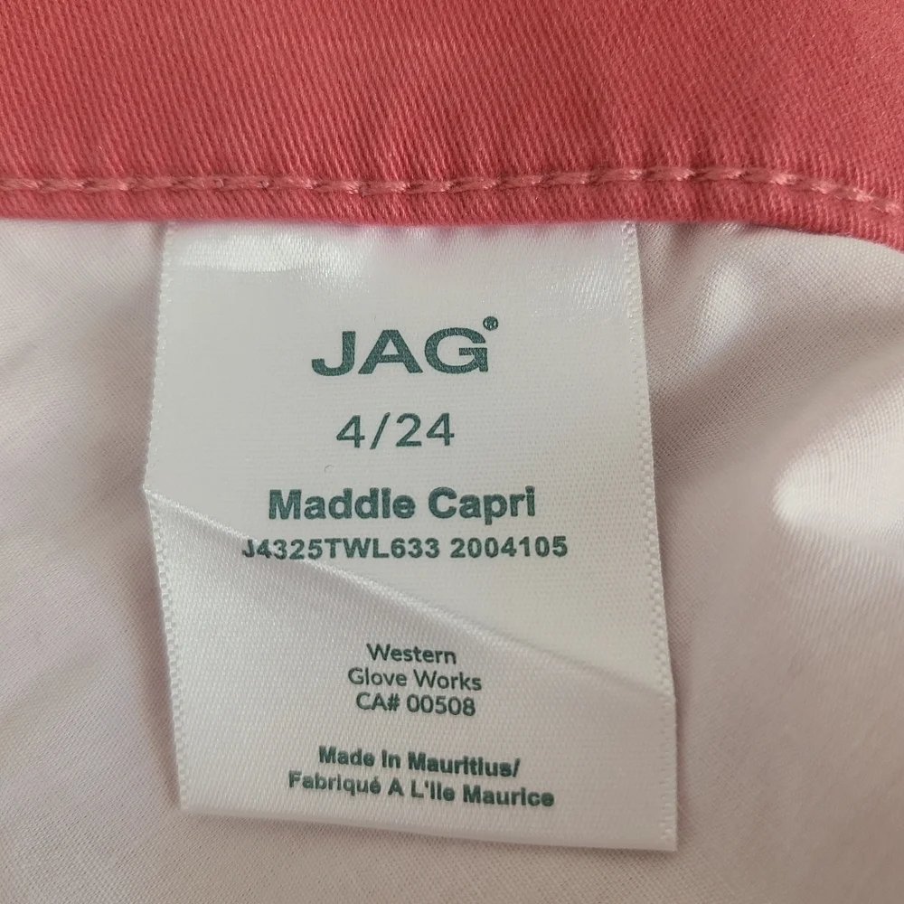 JAG Maddie Capri Pants Coral Rose Size 4 / 24 - Picture 5 of 6